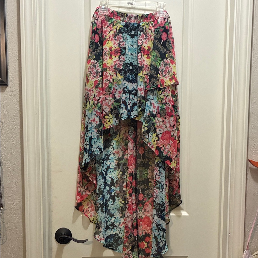 Joe Benbasset small Vibrant Floral High-Low Skirt with built in skirt